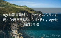 age动漫官网版入口为什么这么多人在用：使用路线建议（对比后），age动漫官网介绍