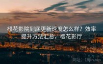 樱花影院到底更新速度怎么样？效率提升方法汇总，樱花影厅