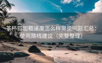 茶杯狐加载速度怎么样常见问题汇总：使用路线建议（完整整理）