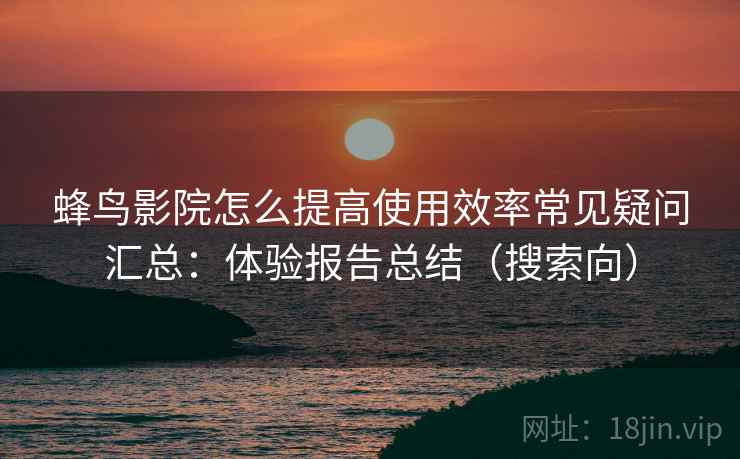 蜂鸟影院怎么提高使用效率常见疑问汇总：体验报告总结（搜索向）  第1张